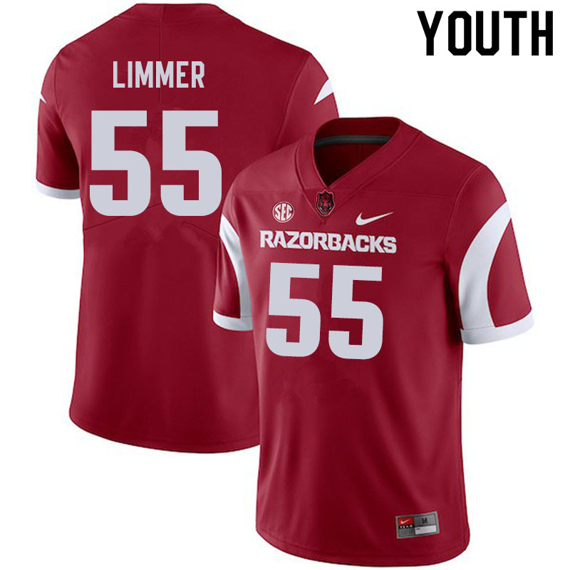 Youth #55 Beaux Limmer Arkansas Razorbacks College Football Jerseys Sale-Cardinal